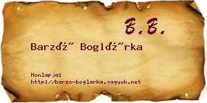 Barzó Boglárka névjegykártya